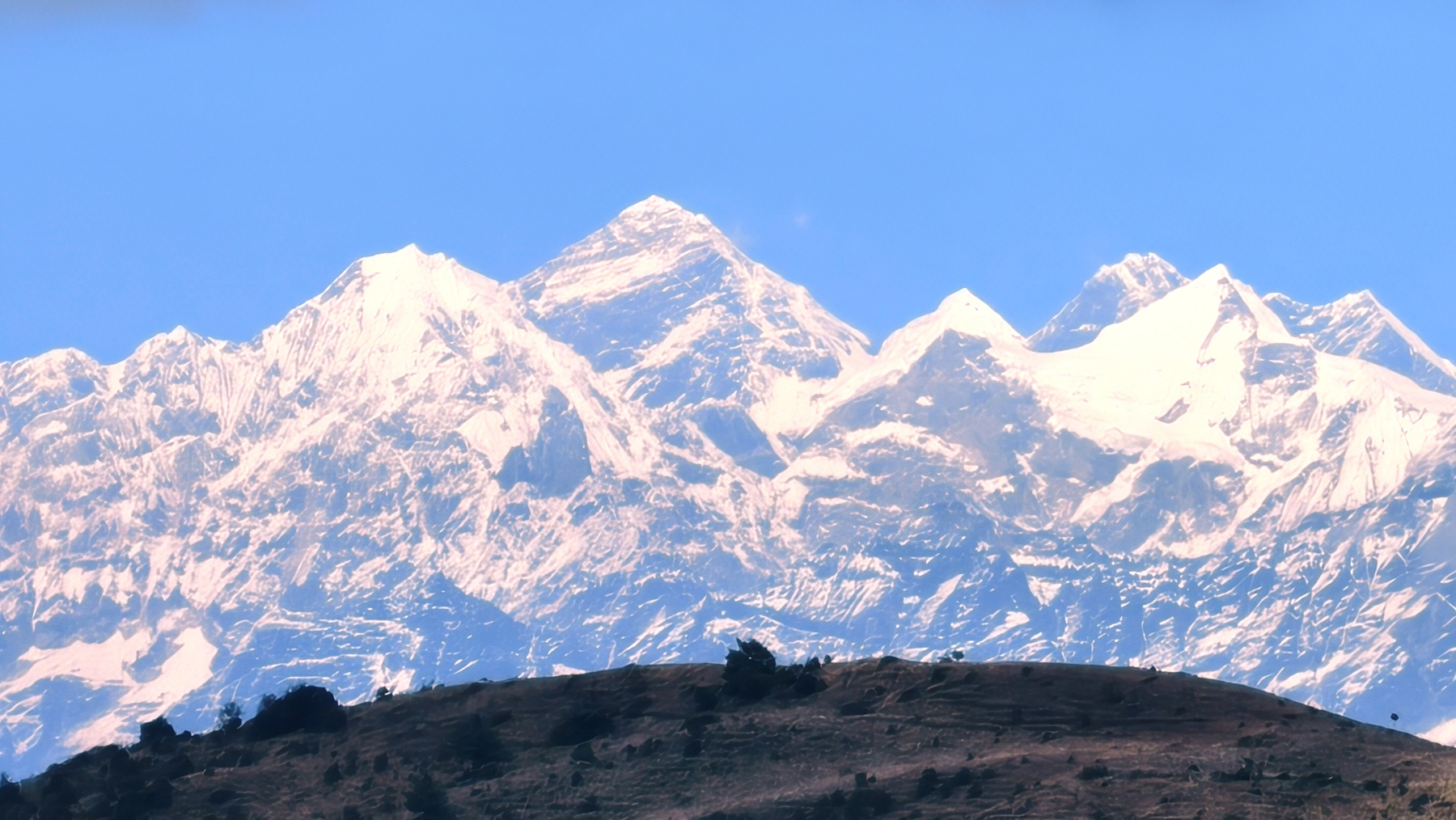 सगरमाथा हिमाल
ओखलढुङ्गा, ६ कात्तिकः
मौसममा सुधार आएसँगै ओखलढुंगा र सोलुखुम्बुको सीमाक्षेत्र जन्तरधापबाट देखिएको सर्वोच्च शिखर सगरमाथालगायतका हिमशृङ्खला । हिउँद याममा आँखै अगाडि देखिने सगरमाथालगायतका हिमाल हेर्नका लागि सोलुखुम्बुको पत्ताले, ओखलढुङ्गाको जन्तरधाप, ठाडेलगायतका क्षेत्रमा पर्यटकको चहलपहल हुने गरेको छ । तस्बिरः नवराज कार्की/रासस