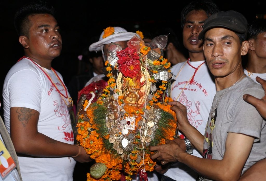 काठमाडौंको तल्लो भेगमा ऐतिहासिक त्यप आजु जात्राको तयारी