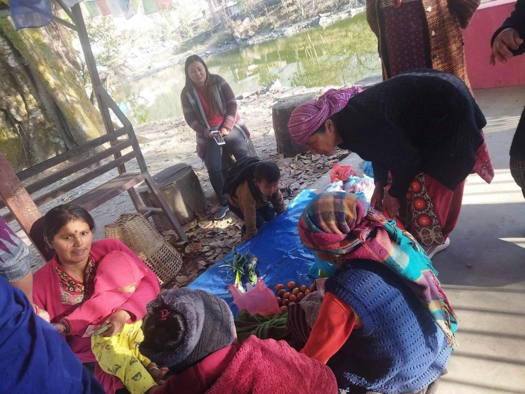 स्थानीय उत्पादनको बजारीकरणका लागि सिन्धुपाल्चाेककाे थाङपालकोटमा हाटबजार