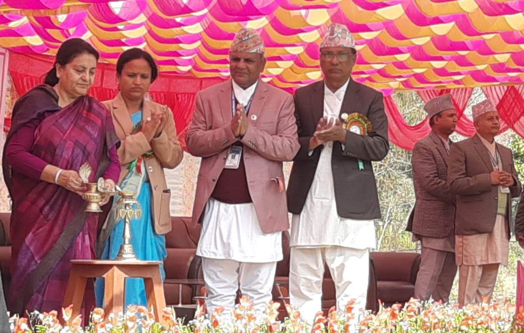 राष्ट्रपति भण्डारीद्वारा आयुर्वेद शिक्षण अस्पतालको नव निर्मित भवनकाे उट्घाटन