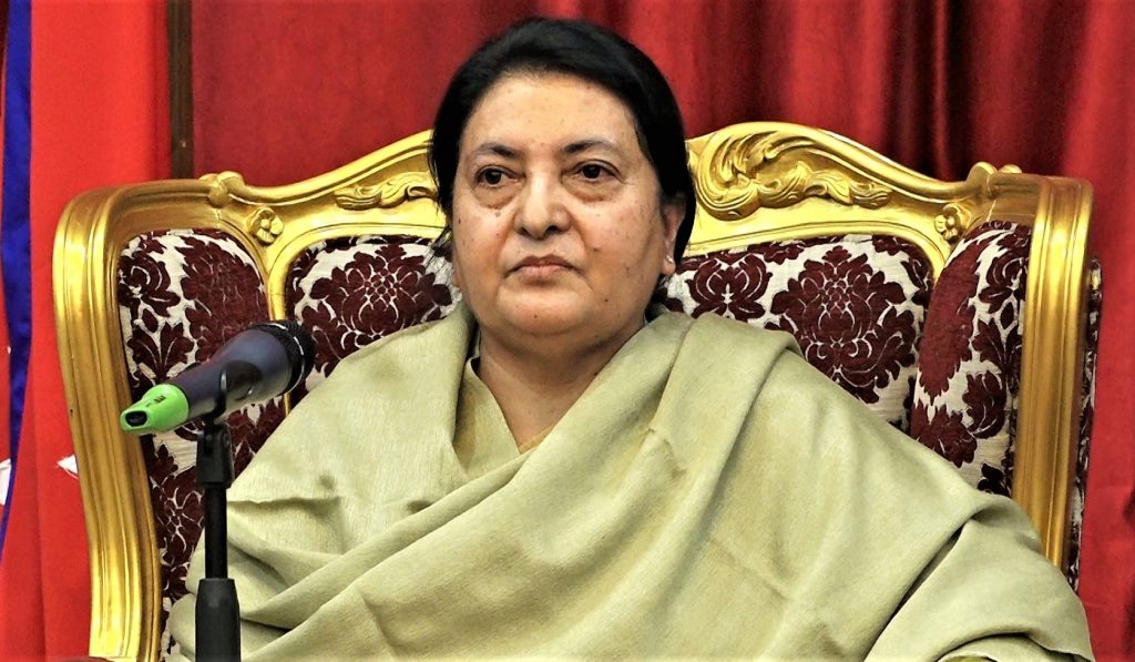 राष्ट्रपति भण्डारी आज निजी निवास बूढानीलकण्ठ सर्दै