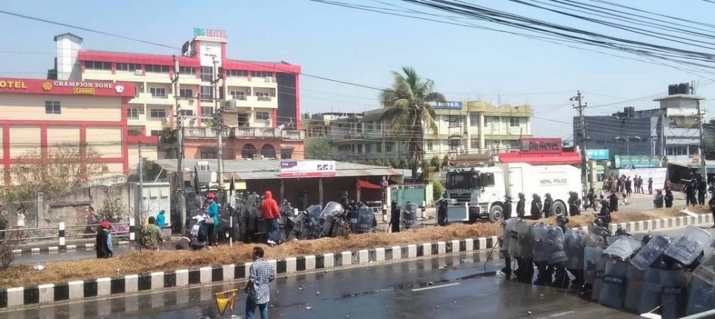 विराटनगरमा पहिचानवादी र प्रहरीबीच झडप