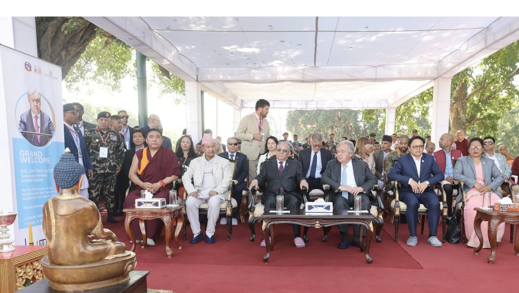 लुम्बिनीबाट शान्तिको सन्देश प्रवाह गर्दा खुसी लागेको छ : महासचिव गुटेरेस