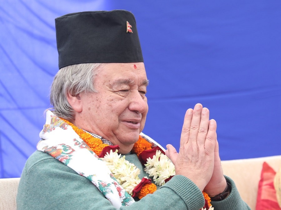 नेपालकाे चार दिने भ्रमण सकेर फर्किँदै गुटेरेस