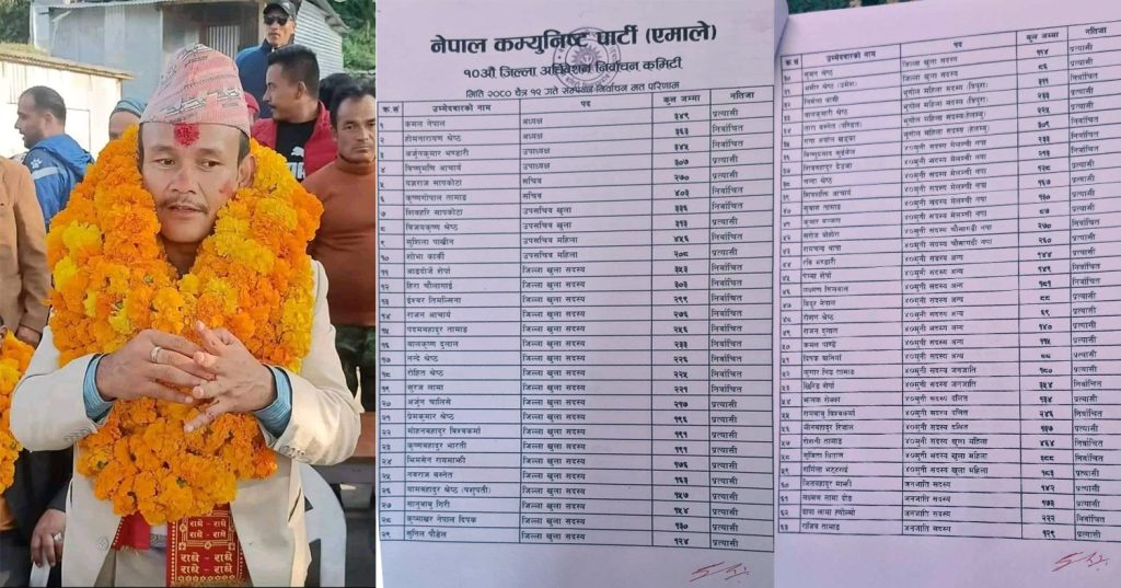 नेकपा एमाले सिन्धुपाल्चोककाे अध्यक्षमा होमनारायण श्रेष्ठ निर्वाचित