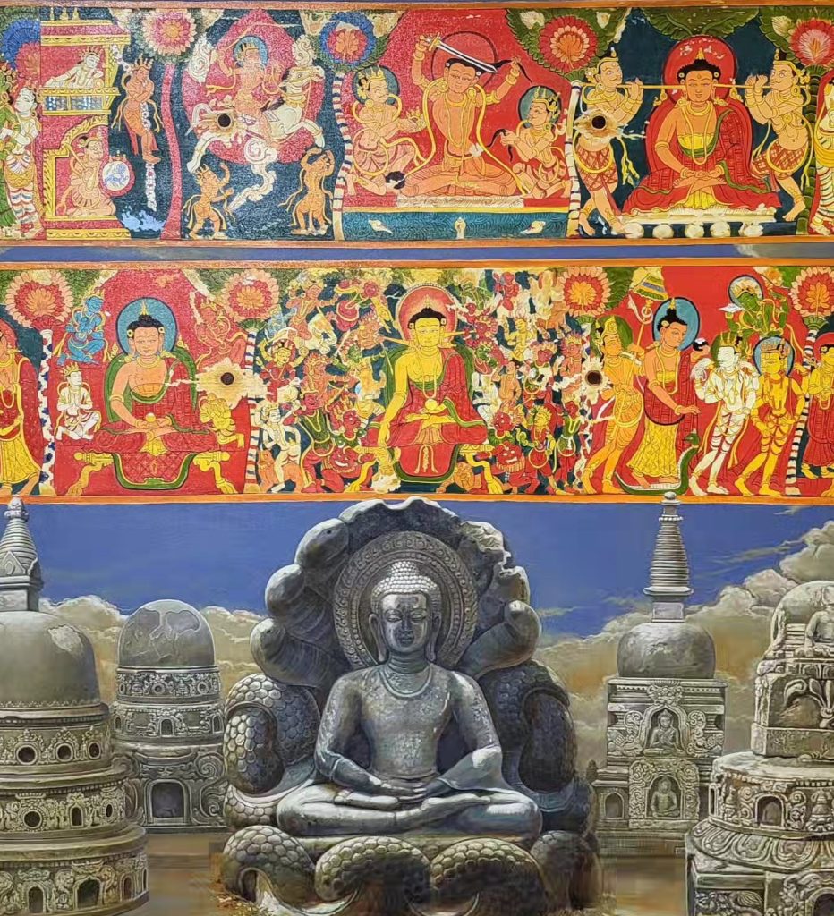 पाका कलाकारका चित्र एक साथ प्रदर्शनी