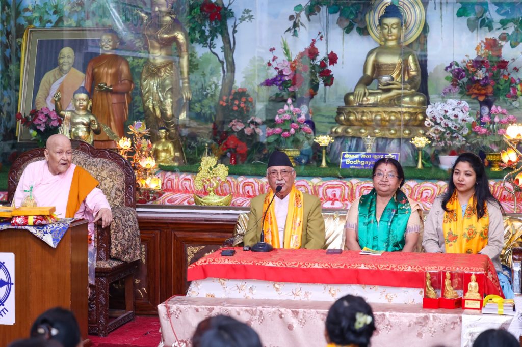 मानव जीवनमा बौद्धशिक्षा अझ सामयिक : प्रधानमन्त्री ओली