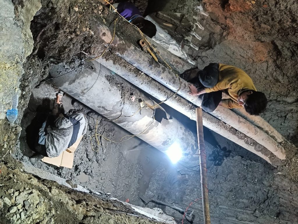 थापाथलीमा मेलम्चीको पाइपलाइन मर्मत सम्पन्न, खानेपानी आपूर्ति सुचारु हुने