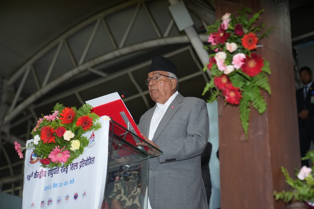 राष्ट्रपतिद्वारा १५ औँ केन्द्रीयस्तरीय राष्ट्रपति रनिङ सिल्डको उद्घाटन