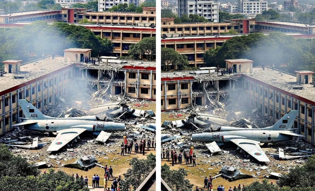 ढाकाको एक विद्यालयमा लडाकु विमान खस्दा, १६ जनाको मृत्यु, अधिकांश विद्यार्थी