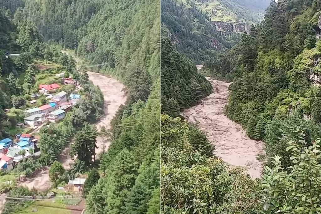 सोलुखुम्बुको थामेमा बाढीले ५ घर बगायो