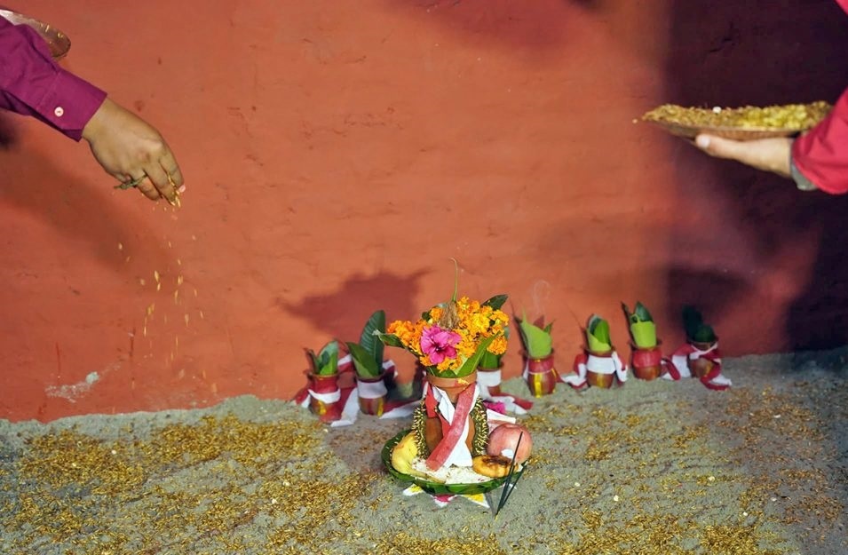 हनुमानढोकाको दशैंघरमा साइतमै राखियो जमरा