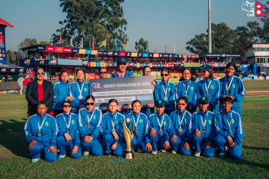 दृष्टिविहिन क्रिकेटलाई दस लाखसहित क्यानको सम्मान