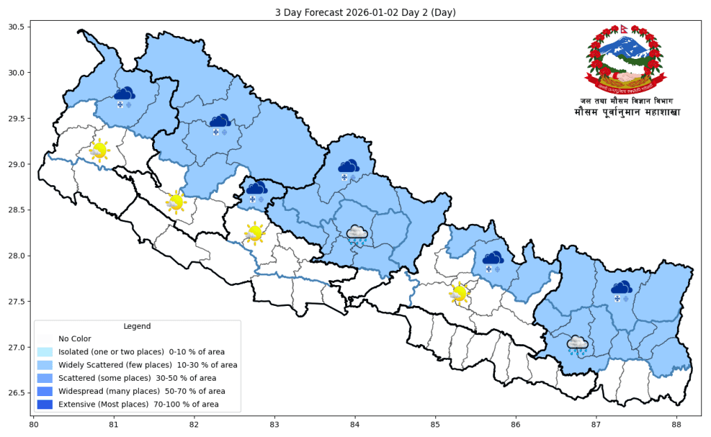 तराईमा कुहिरोको सास्ती, हिमाली क्षेत्रमा हिमपात र वर्षाको सम्भावना