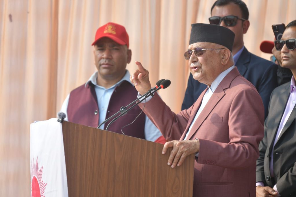 राज्य संयन्त्रको मात्र भर परेर पुगेन, देश जोगाउन ‘नेसनल भोलेन्टियर फोर्स’ बनायौँ : अध्यक्ष ओली