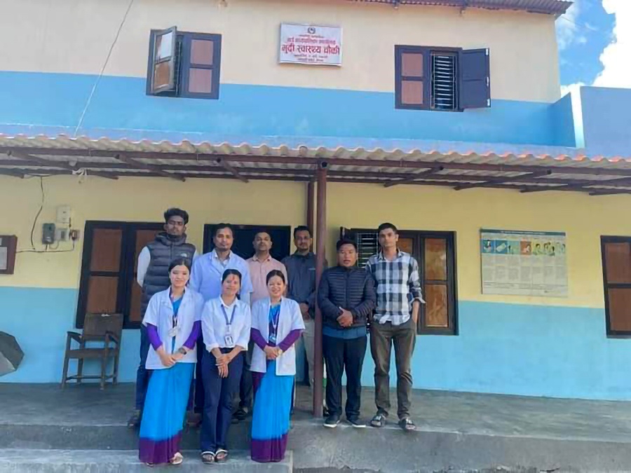 धवलागिरि गाउँपालिका-४ मुदीमा वडा कार्यालय र स्वास्थ्यचौकीको नवनिर्मित भवन उद्घाटन