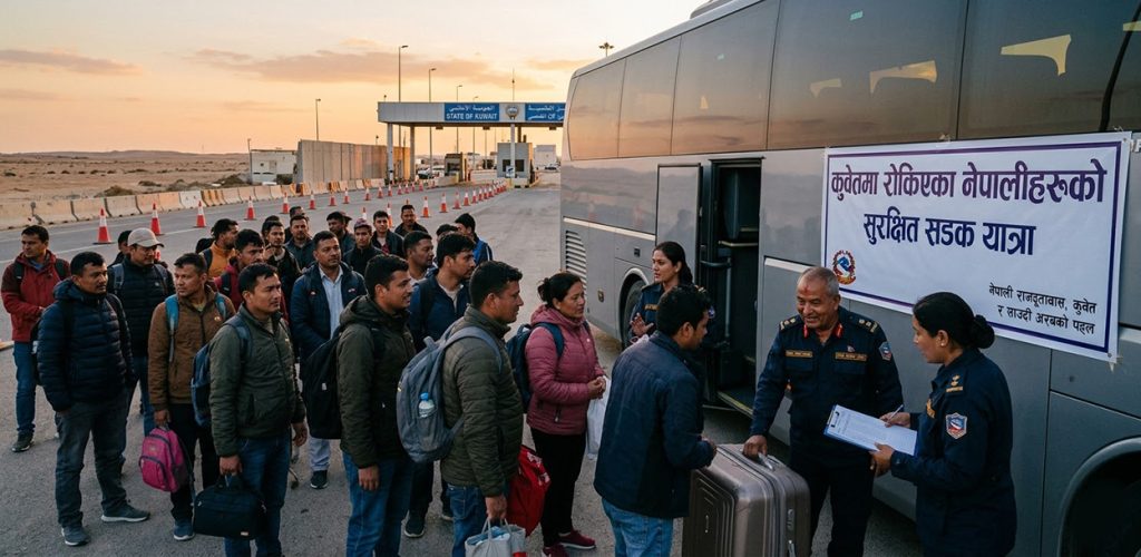 कुवेतमा रहेका नेपालीलाई साउदी मार्ग हुँदै स्वदेश फर्किन दूतावासको आग्रह