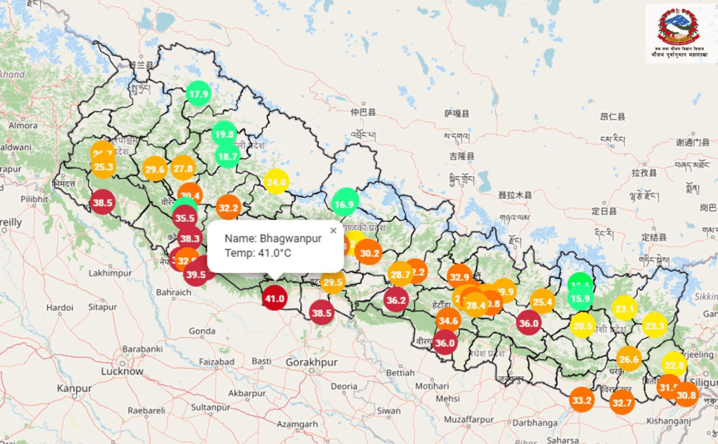 तराईमा तातो हावाको लहर (लु) चल्ने सम्भावना, हिमाली क्षेत्रमा वर्षा र हिमपातको सम्भावना