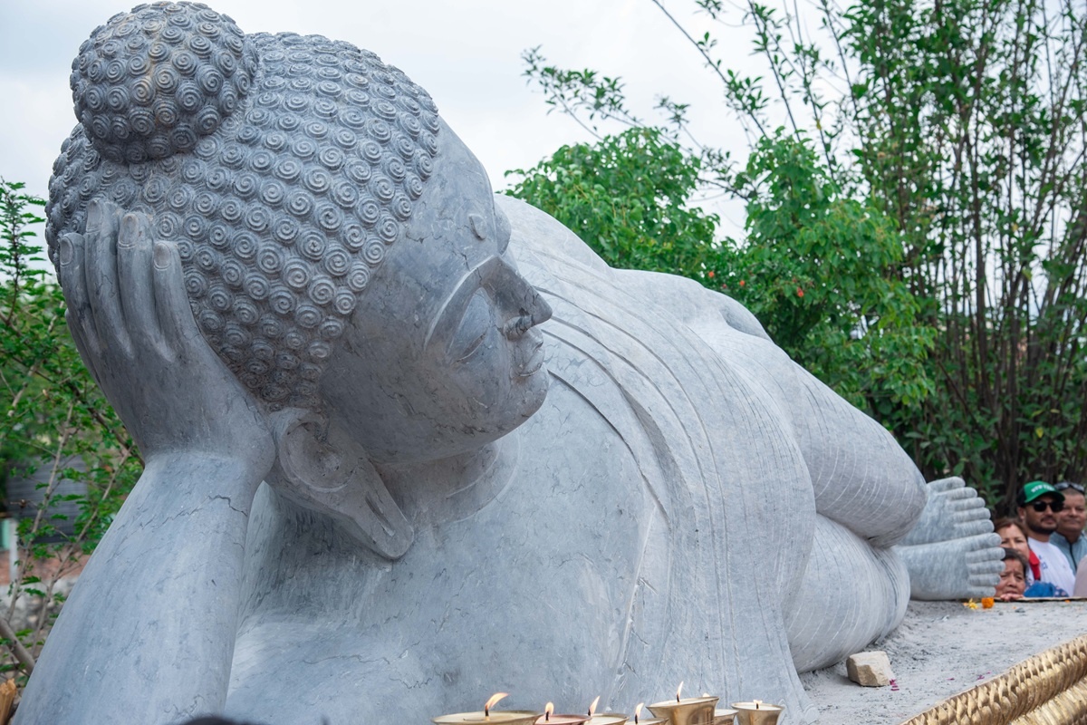 विष्णुमती किनारको कंकेश्वरीमा १५ फिट लामो प्रस्तर बुद्ध मूर्ति अनावरण