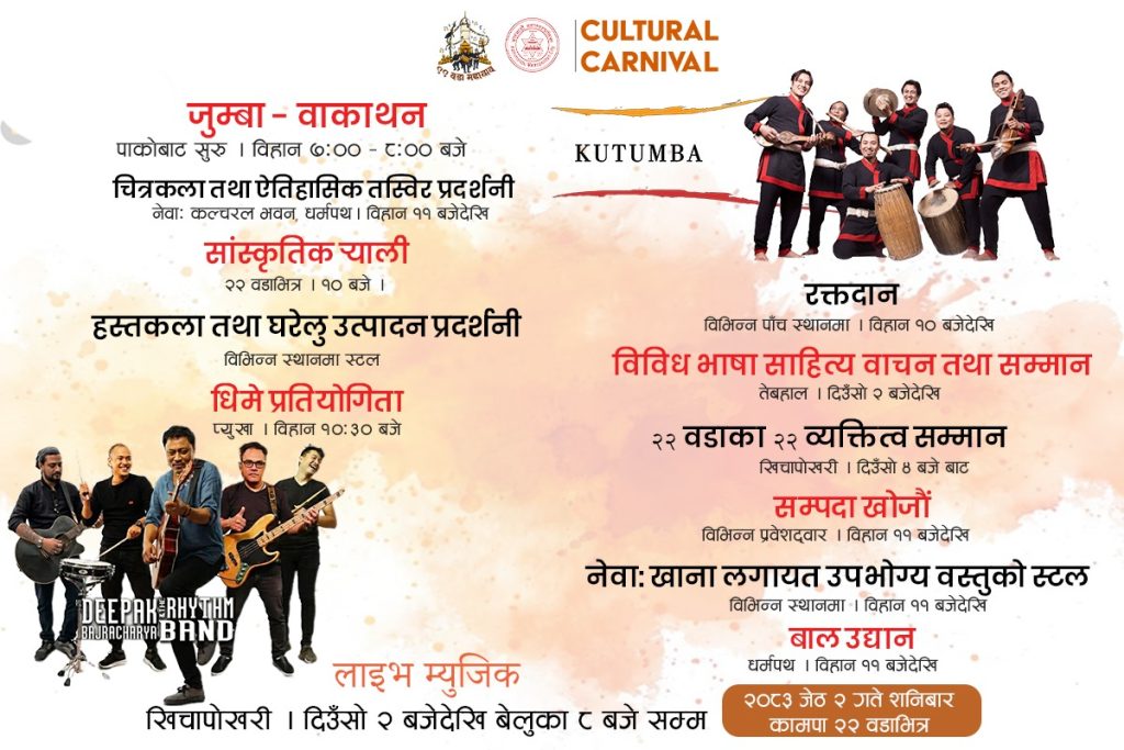 जेठ २ गते काठमाडौँको २२ वडामा महोत्सव हुने : १२ विधाका कार्यक्रमसहित ४ लाख सहभागी हुने अपेक्षा