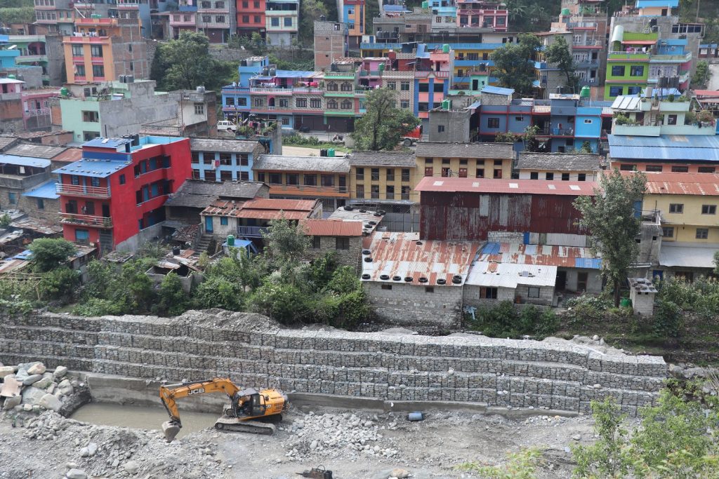 म्याग्दी नदीको कटान रोक्न मङ्गलाघाटमा ‘कम्पोजित’ सुरक्षा पर्खाल निर्माण सम्पन्न
