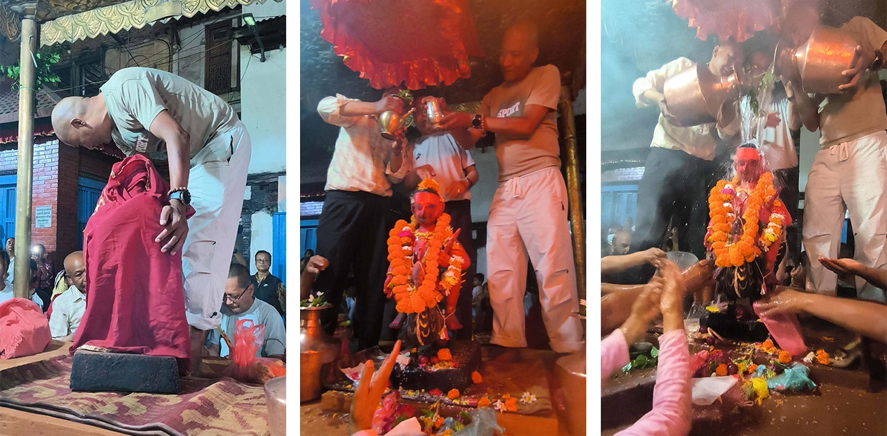 सिथी नखःको अवसरमा परम्परागत विधिअनुसार कुमार न्हवं (महास्नान) सम्पन्न