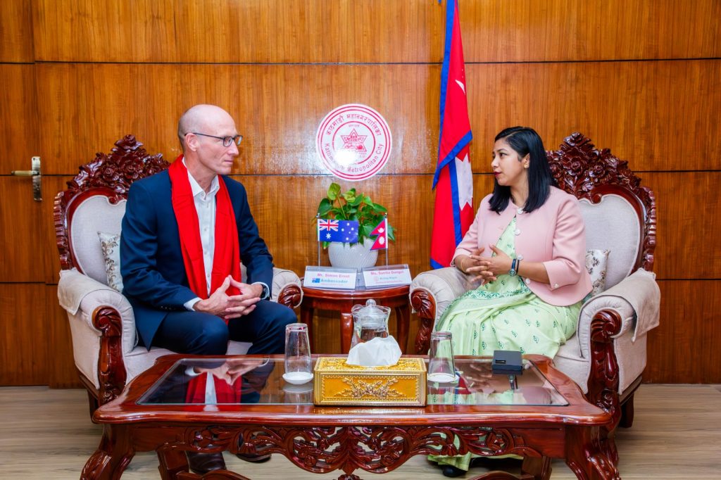 काठमाडौँ इन्टरनेशनल फिल्म फेस्टिभलमार्फत ‘रचनात्मक उद्योग’ र ‘पर्यटन’ प्रवर्धन गर्ने कार्यवाहक प्रमुख डंगोलको लक्ष्य : अष्ट्रेलियाली राजदूतसँग सहकार्य बारे छलफल