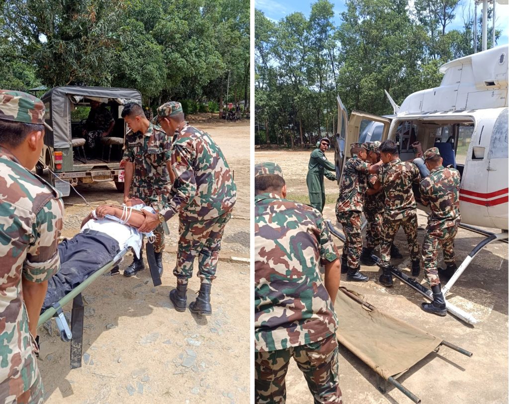 भोटेकोशी बाढी: १२ वटा हेलिकप्टरमार्फत उद्धार कार्य तीव्र, हालसम्म १२ जनाको सुरक्षित उद्धार