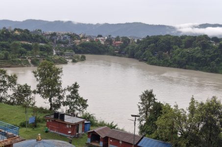 सेतीको बहाव बढेर रामघाटमा ताल बनेपछि उच्च सतर्कता