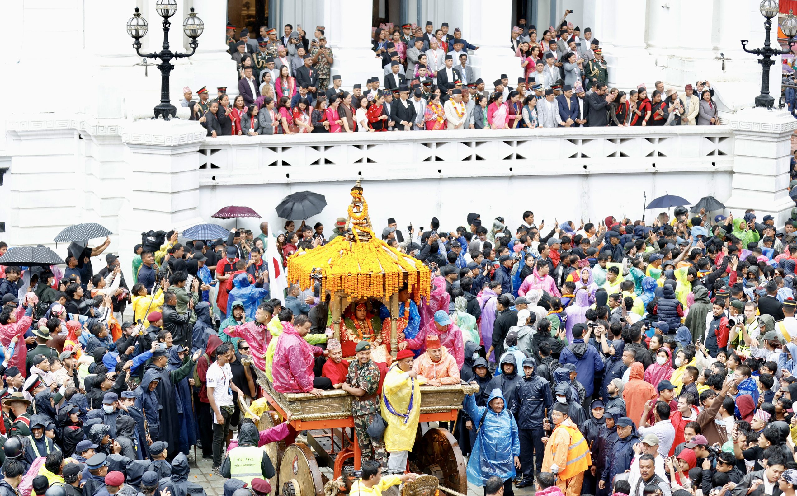 भाद्र शुक्ल चतुर्दशीः राष्ट्रपति पौडेलद्वारा इन्द्रजात्रा अवलोकन