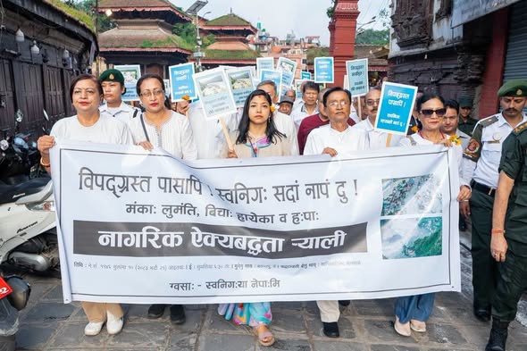रसुवा बाढीका पीडितको घाउमा मलम लगाउन काठमाडौँमा नागरिक ऐक्यबद्धता र्‍याली
