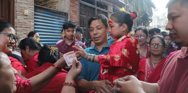 थिमिमा ६२ वर्षपछि जीवित कुमारीको दर्शन र टीका ग्रहण गर्ने परम्परा पुनः सुरु
