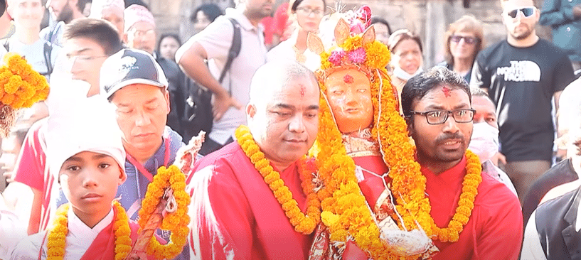 ललितपुरमा मानमानेश्वरी भवानीको ऐतिहासिक पायो जात्रा सुरु