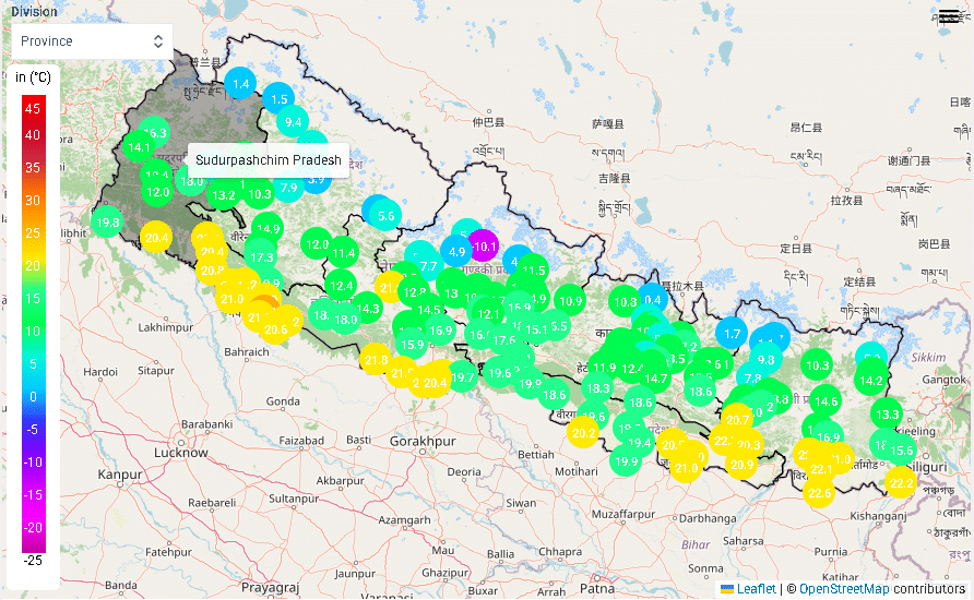 काठमाडौँसहित सात जिल्लामा भारी वर्षा, कास्कीको घलेखर्कमा सबैभन्दा बढी ७३.८ मिमि